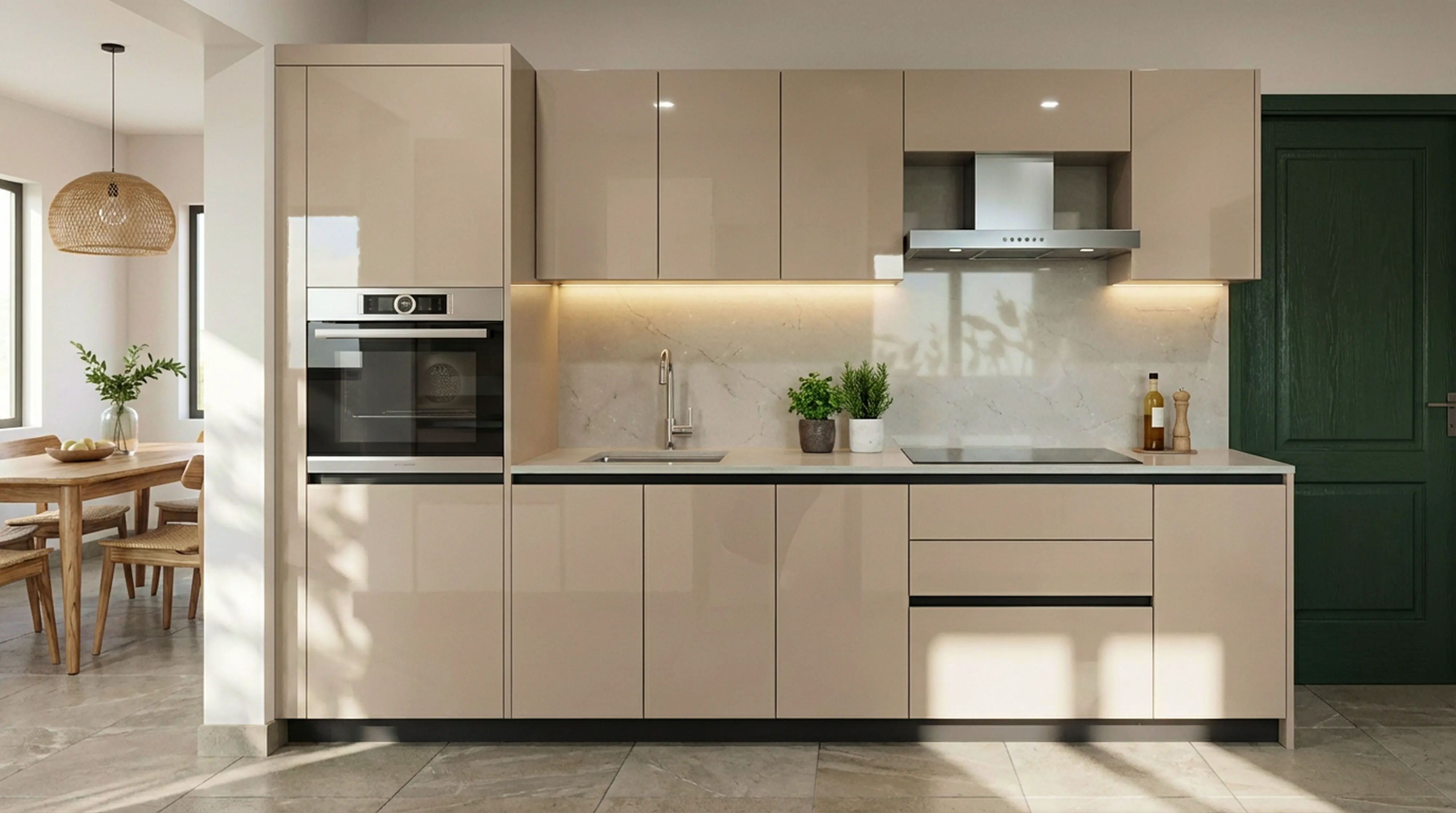 Beige N Bright Solid Gloss Acrylic