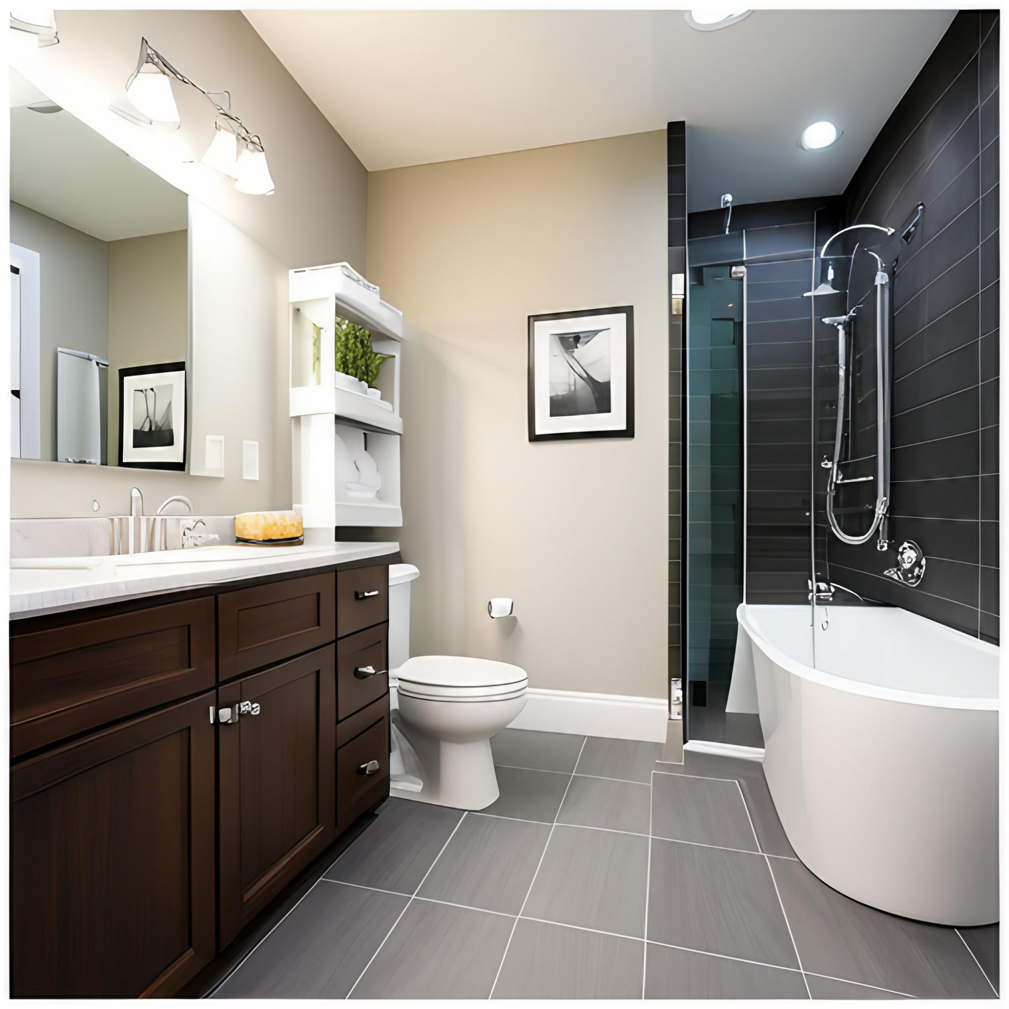 Full bathroom layout design - Beautiful Homes