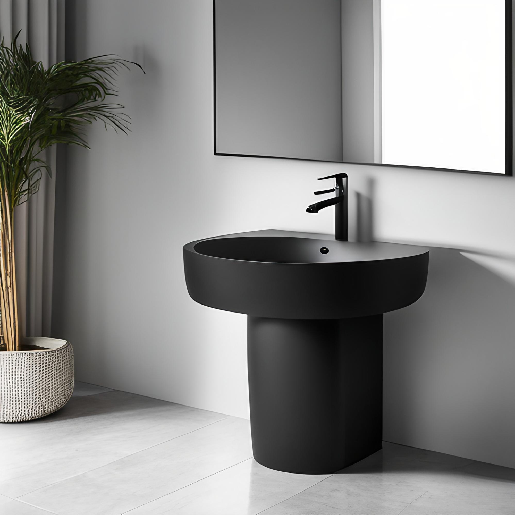 Matte black pedestal sinks for your bathroom - Beautiful Homes