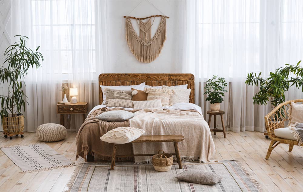 Bohemian bedroom interior ideas with plant décor - Beautiful Homes