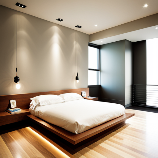 Platform bed design with a bedroom with hanging lights – Beautiful Homes