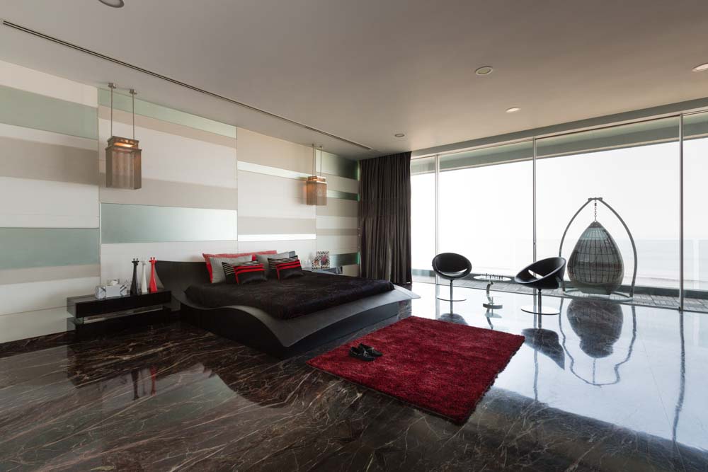 Marble flooring & swing for your luxurious bedroom interior - Beautiful Homes
