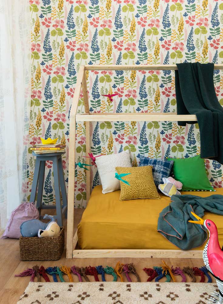 Kids Bedroom Design Ideas in Bohemian Style and Bedlinen in Monochrome Mustard Yellow - Beautiful Homes