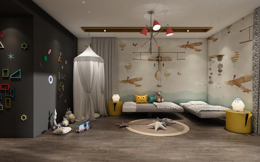 Kid's bedroom décor with wall painting - Beautiful Homes