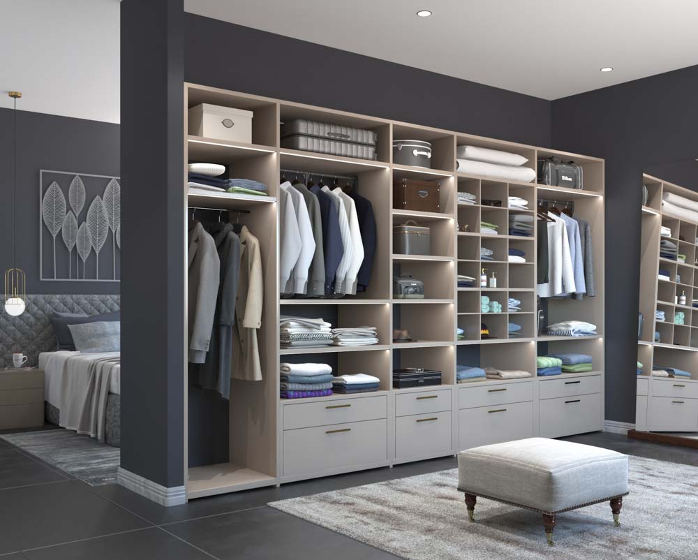 Multi-functional bedroom design with semi-partitioned walk-in wardrobe design - Beautiful Homes