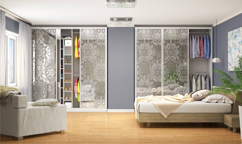 printed reflective wardrobe design for your bedroom - Beautiful Homes