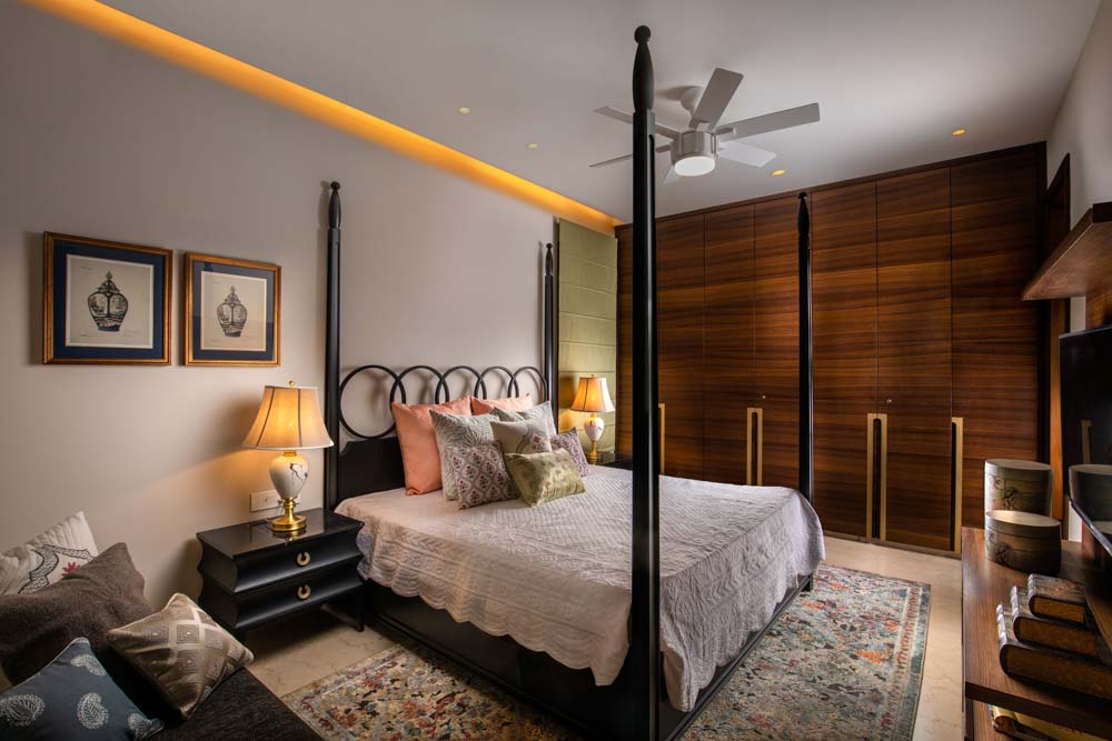 Bedroom cupboard design in wooden texture - Beautiful Homes