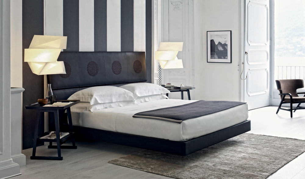 Headboard design for your black & white bedroom interiors - Beautiful Homes