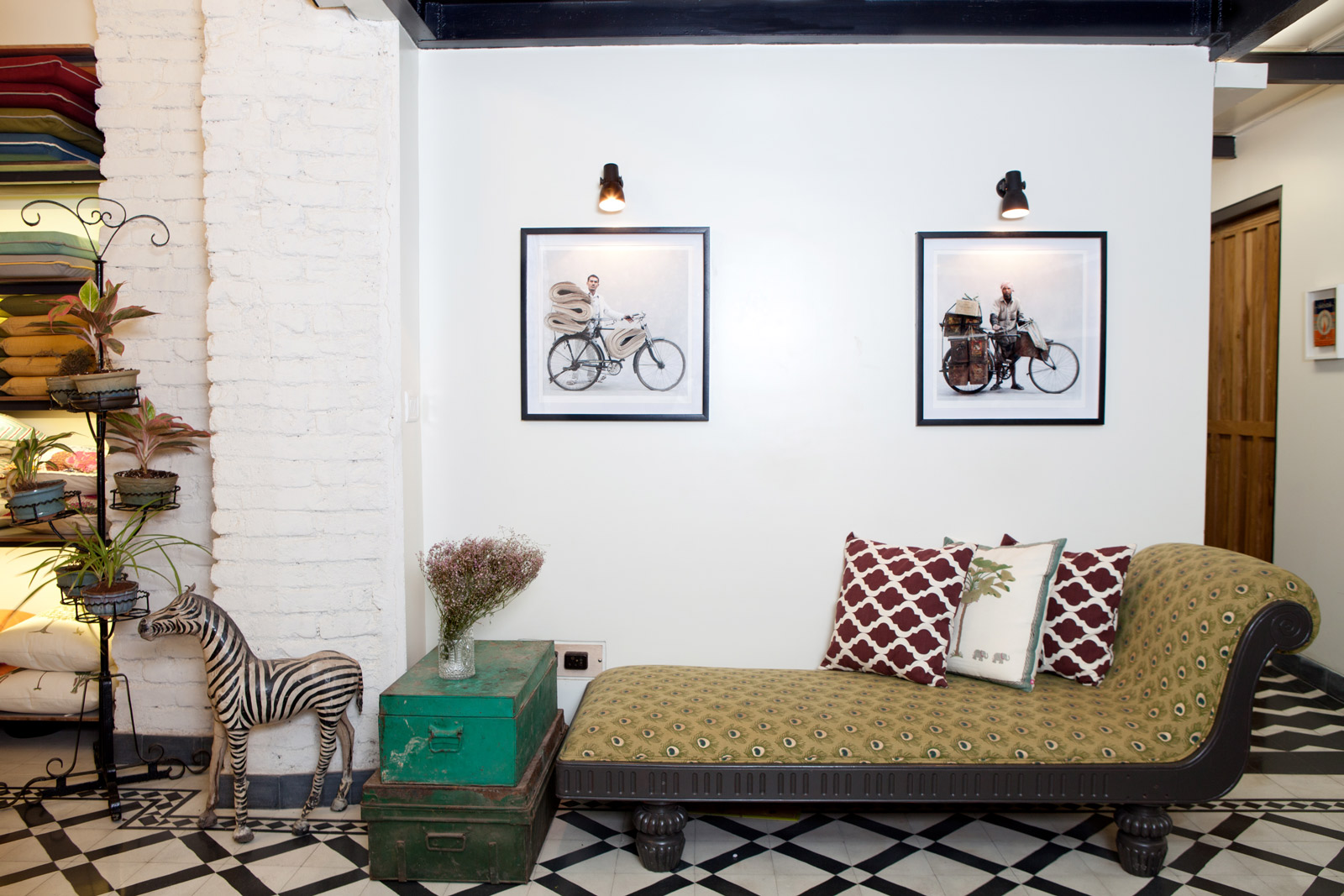 The day bed up front with some cushions on aluminum trunks - Beautiful Homes