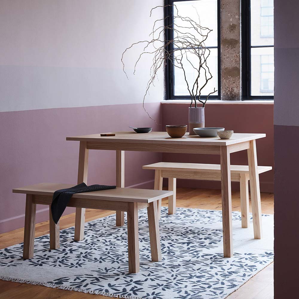 Teak wood dining table set in natural colours - Beautiful Homes