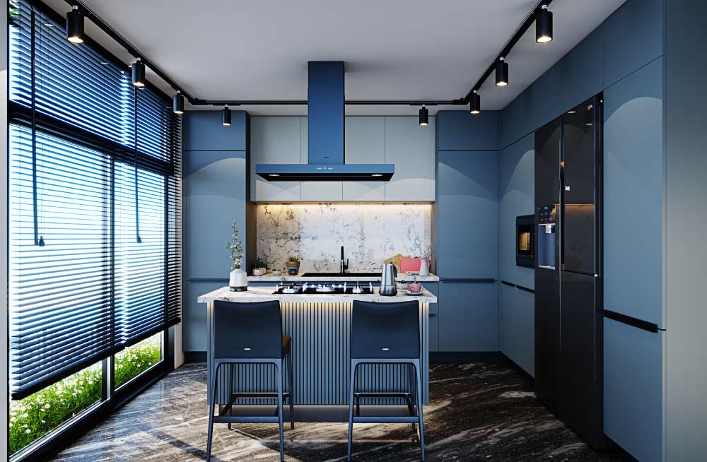 Sleek kitchen design with accent lighting - Beautiful Homes