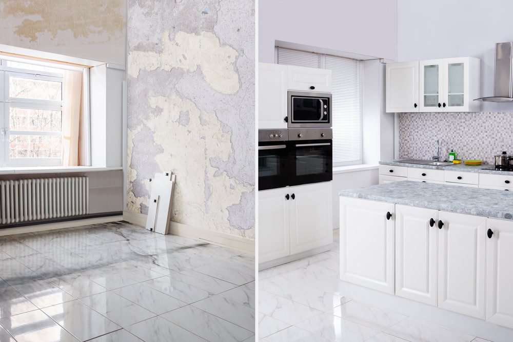 Kitchen makeover into spacious & beautiful white modular kitchen design - Beautiful Homes