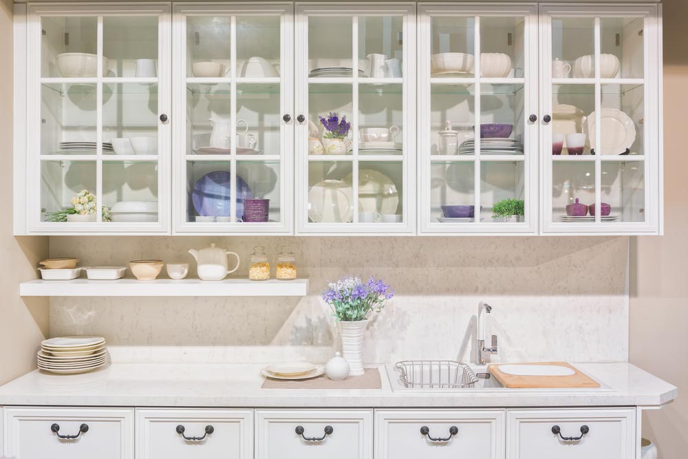 An all glass floating China kitchen cabinet - Beautiful Homes