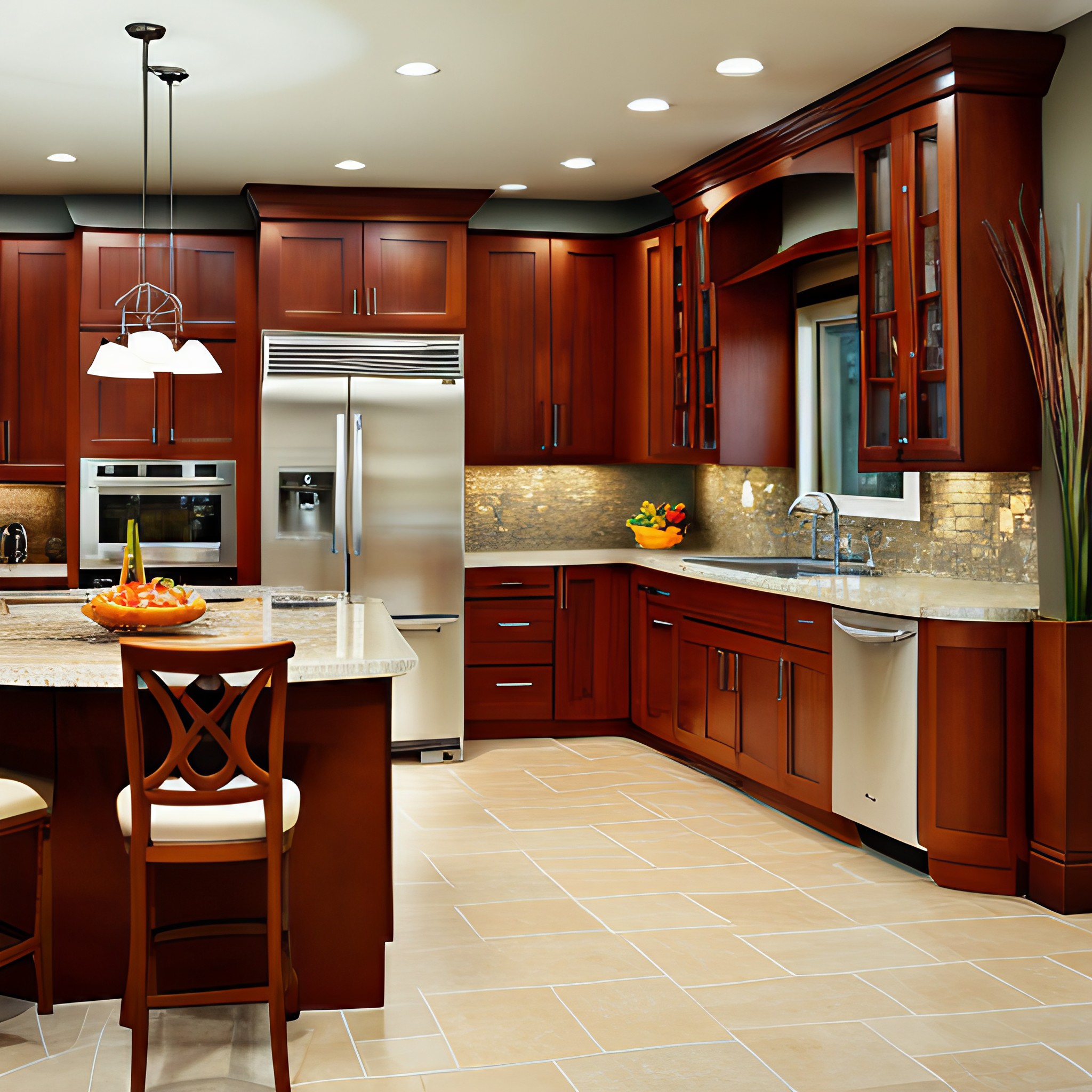 Modern wood kitchen cabinets