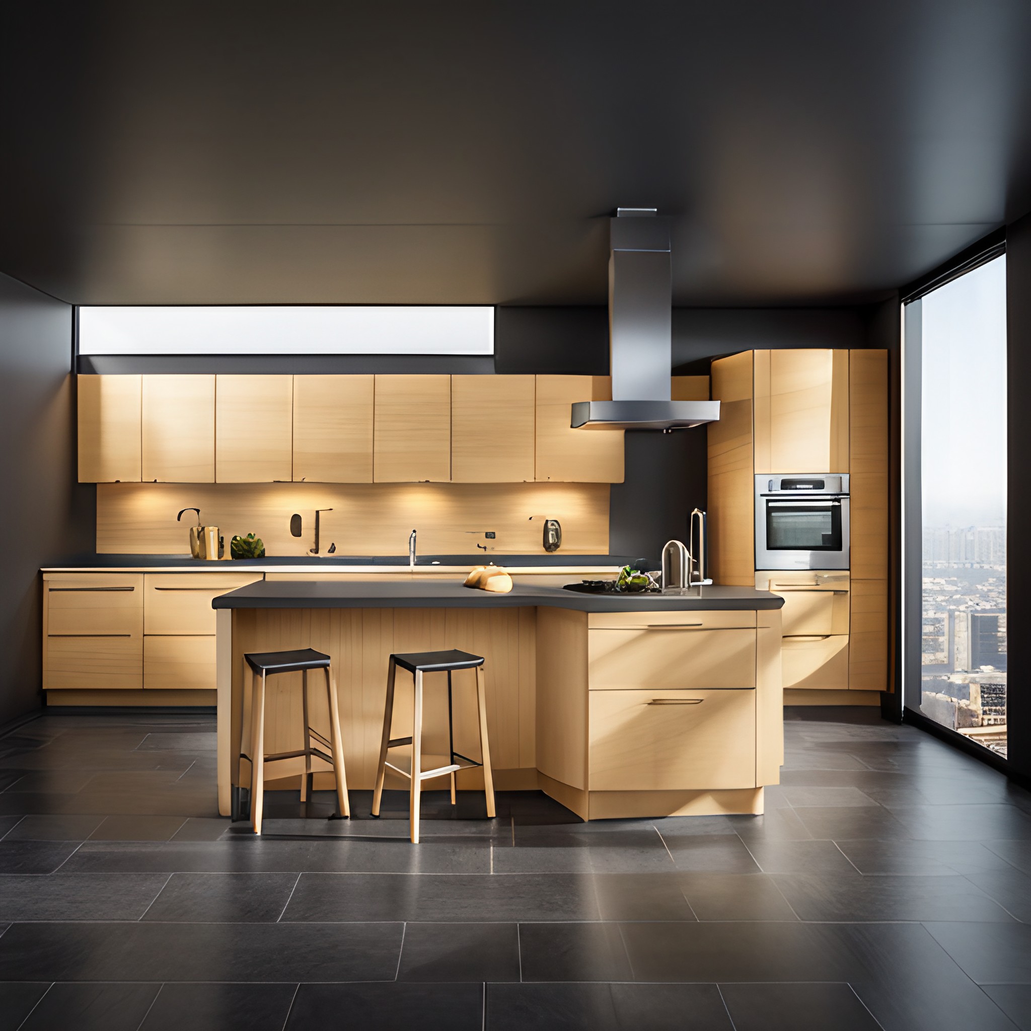 Natural wood for the kitchen cabinets - Beautiful Homes