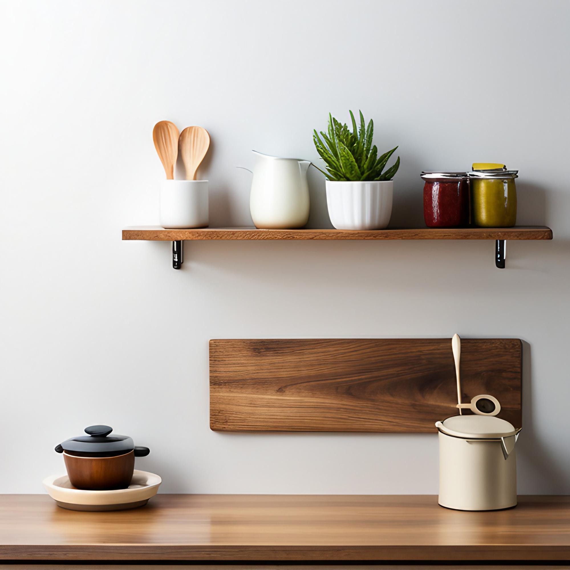 Wall mounted kitchen shelves to maximize space - Beautiful Homes