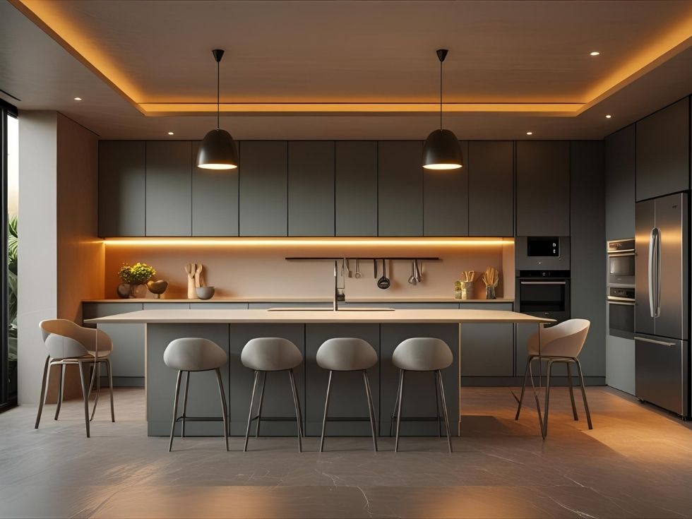 Modern grey kitchen cabinets - Beautiful Homes