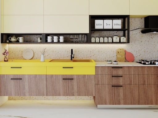 Natural stone kitchen backsplash tiles matching with the kitchen decor - Beautiful Homes