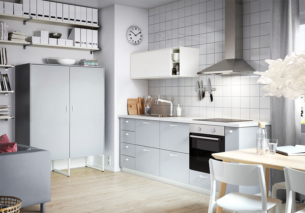 Small modular kitchen with storage cupboard design - Beautiful Homes