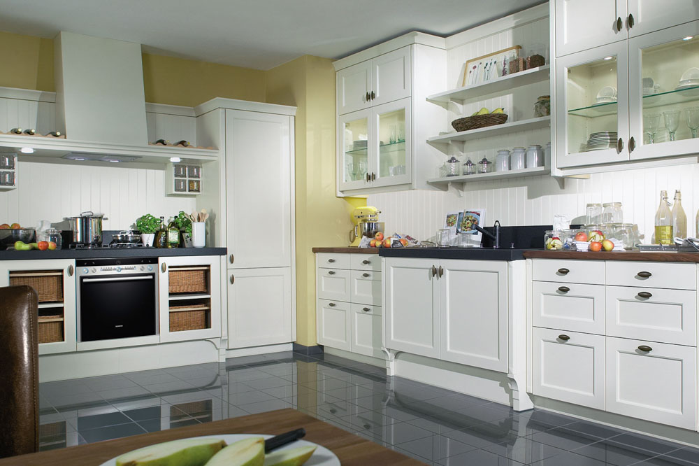 Open modular kitchen design in Victorian theme - Beautiful Homes