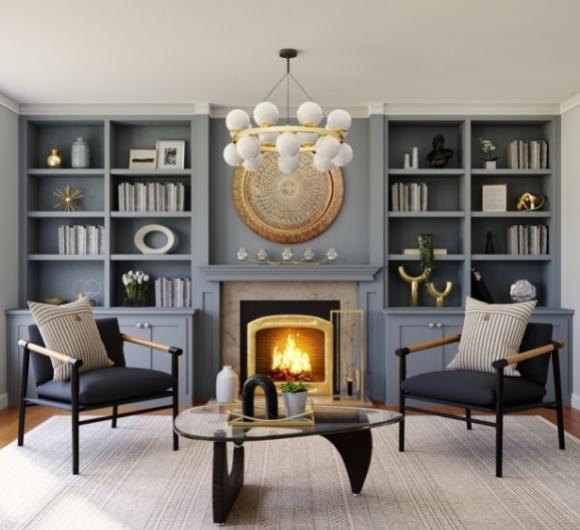 White & grey shade for wall colour combination for your hall design - Beautiful Homes