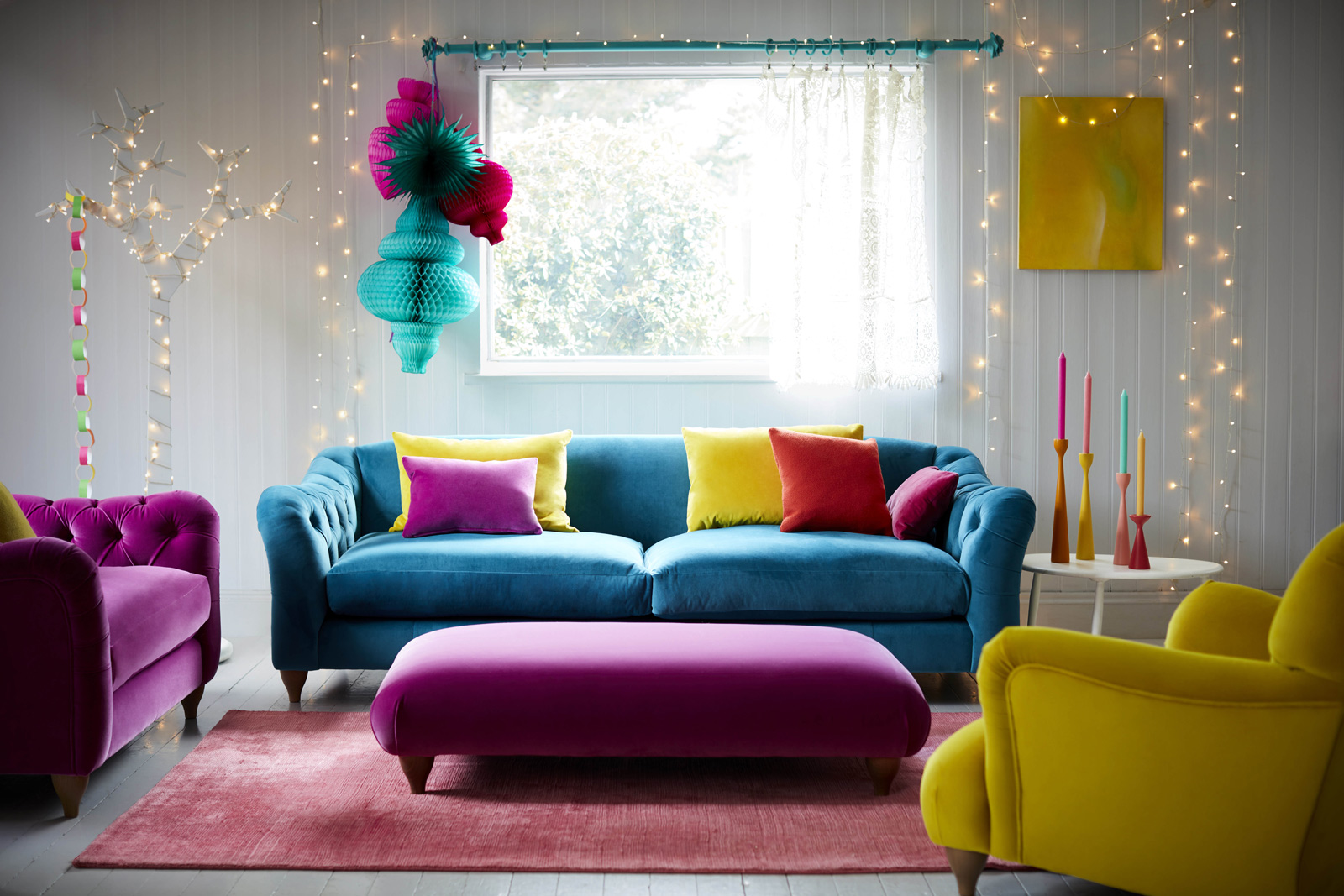 Colourful Living Room Design Ideas for Festivals - Beautiful Homes