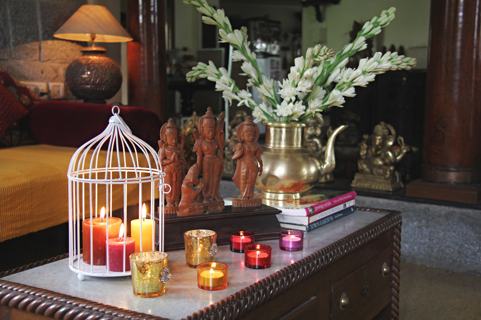 Diwali Decoration Ideas For Living Room With C&les  - Beautiful Homes