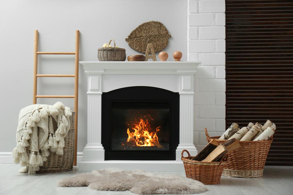 Design your painted fireplace with chic décor elements in the living room - Beautiful Homes