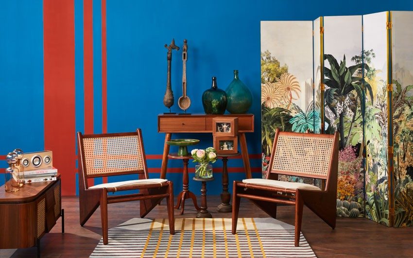 Indian Style Living Room Design Using Brilliant Blue Colour Of The Year - Beautiful Homes