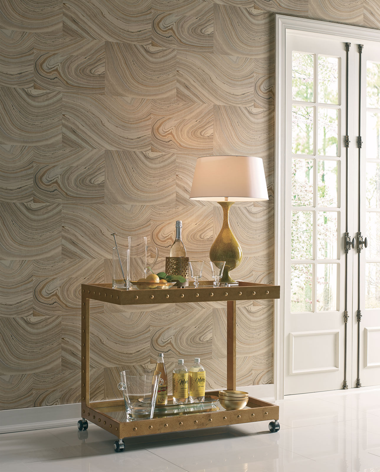 Onyx Wallpaper Design Ideas in Cream Colour for Home Décor - Beautiful Homes