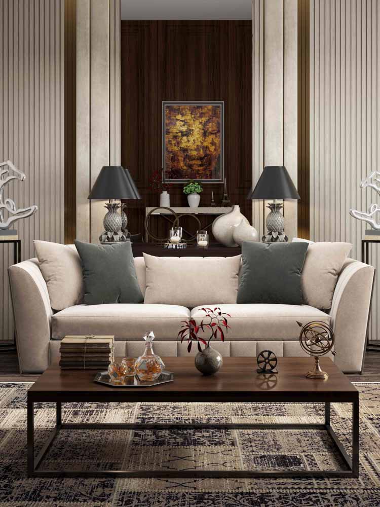 Symmetrical small living room furniture arrangement - Beautiful Homes