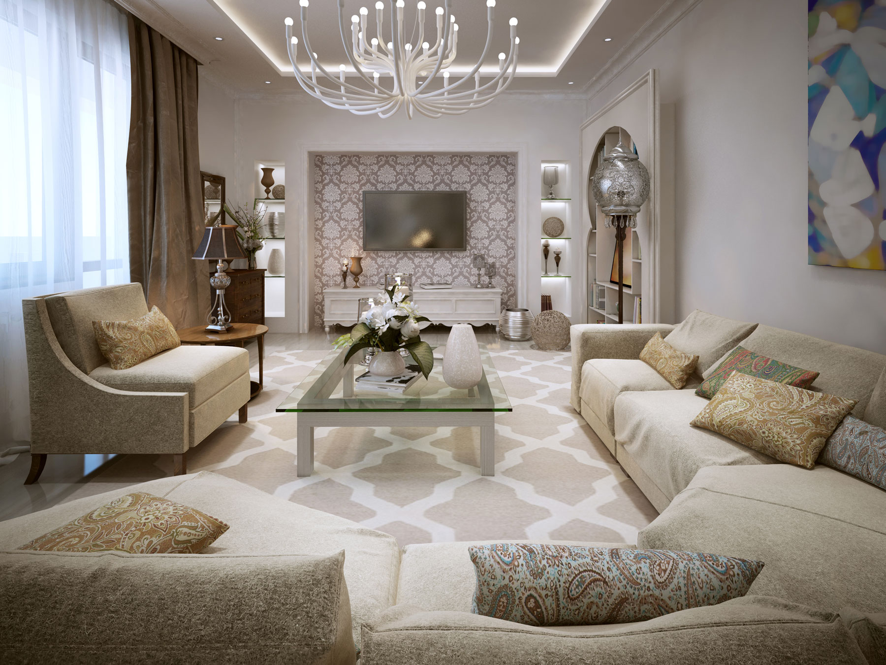 100+ Living Room Wallpaper Design | Ideas For Your Interiors - Livspace-saigonsouth.com.vn