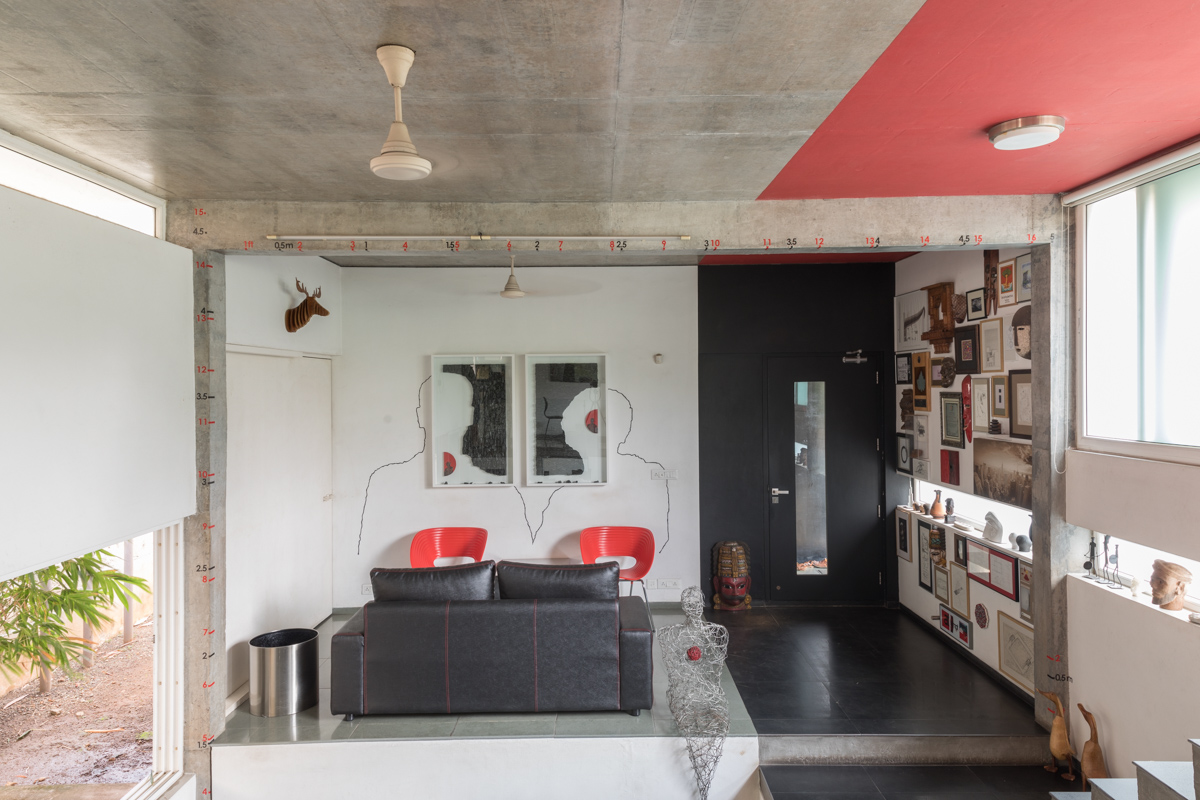 An artwork on the studio wall are made by the principal architects Lijo Jos and Reny Lijo – Beautiful Homes