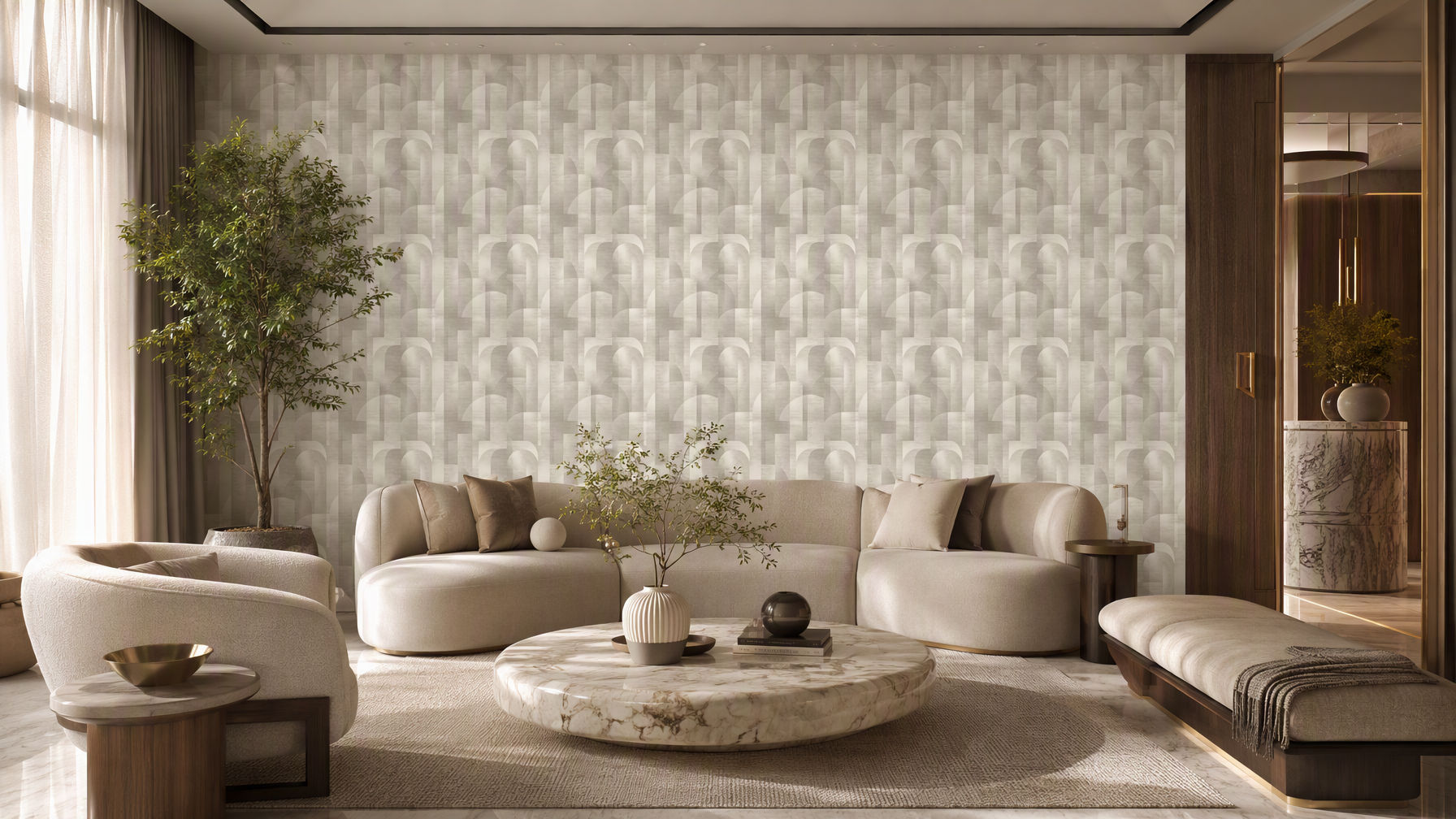 Ador-Sama Living-Maison Curve-Ivory Construct