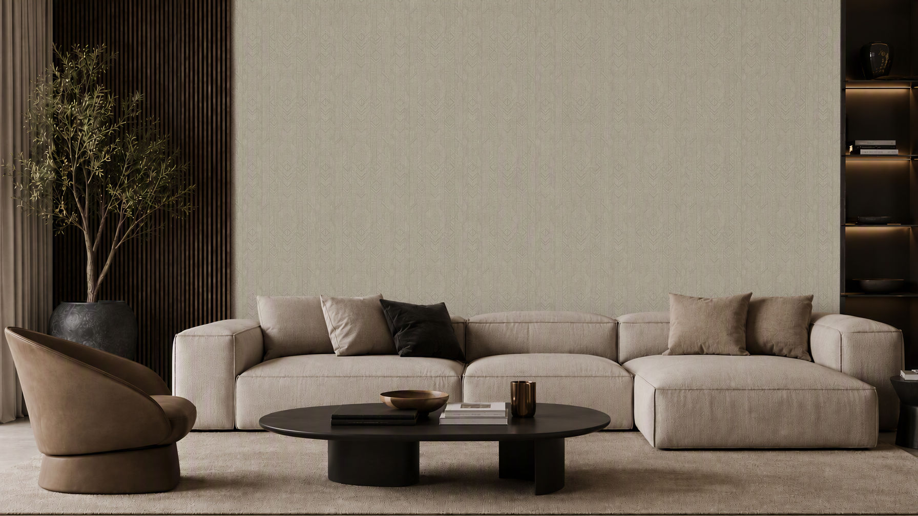 Lines & Layers 1 - Textured Totem - Pebble Grey