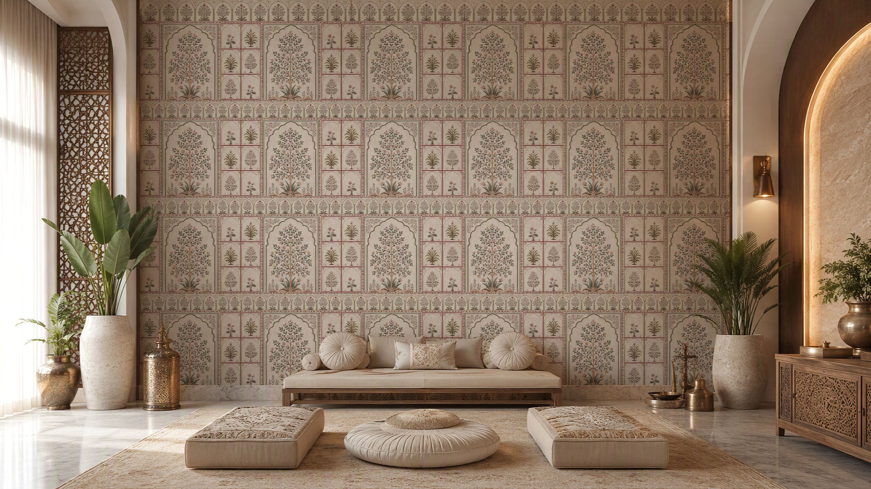 Ador-Sacred Courtyard-Tree Of Life-Mughal Blush