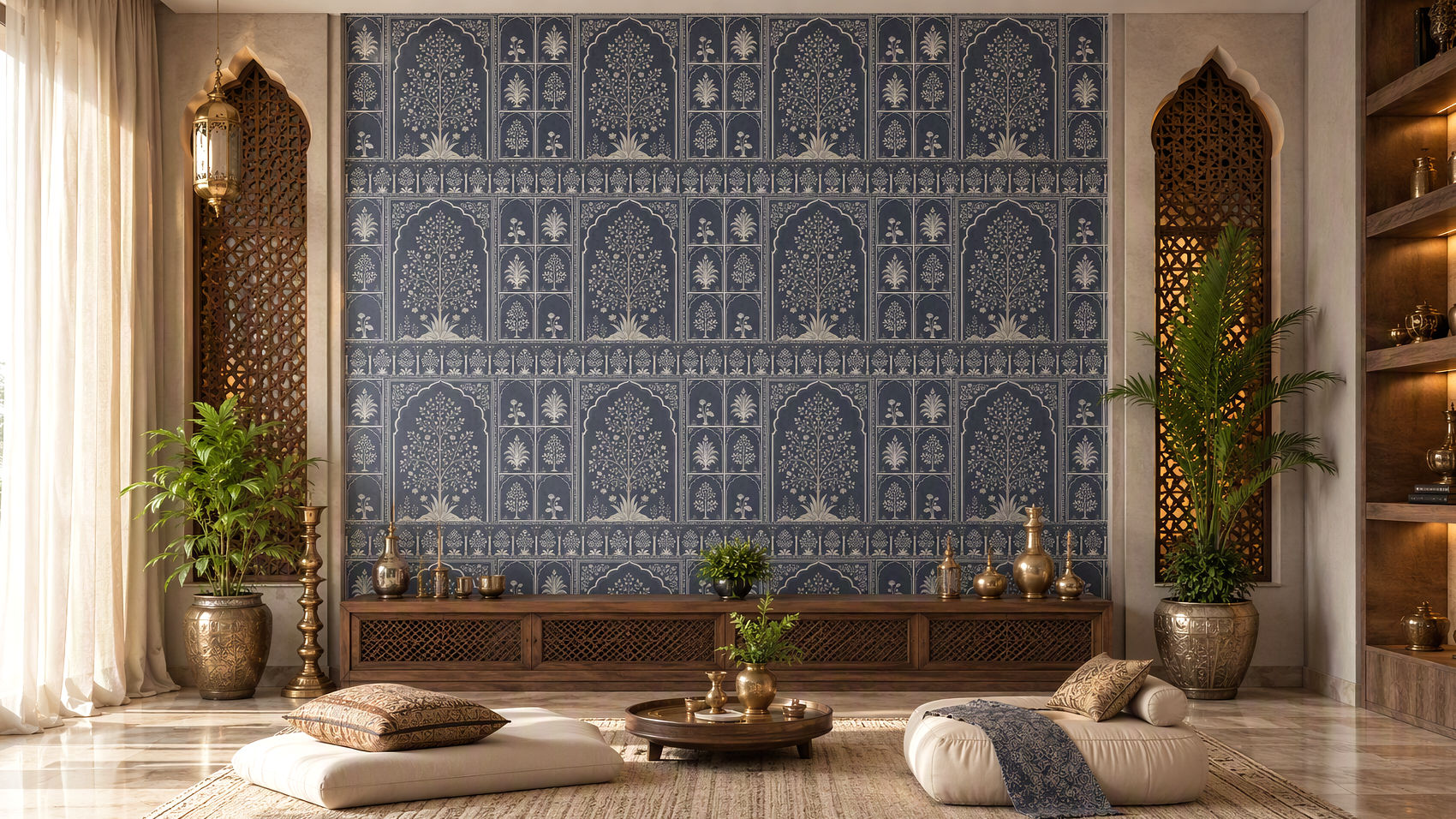 Ador-Sacred Courtyard-Tree Of Life-Blue Porcelain