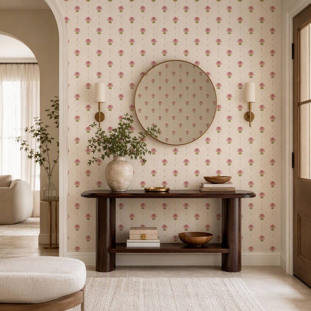 Sacred Courtyard - Serene Lotus - Blush Harmony