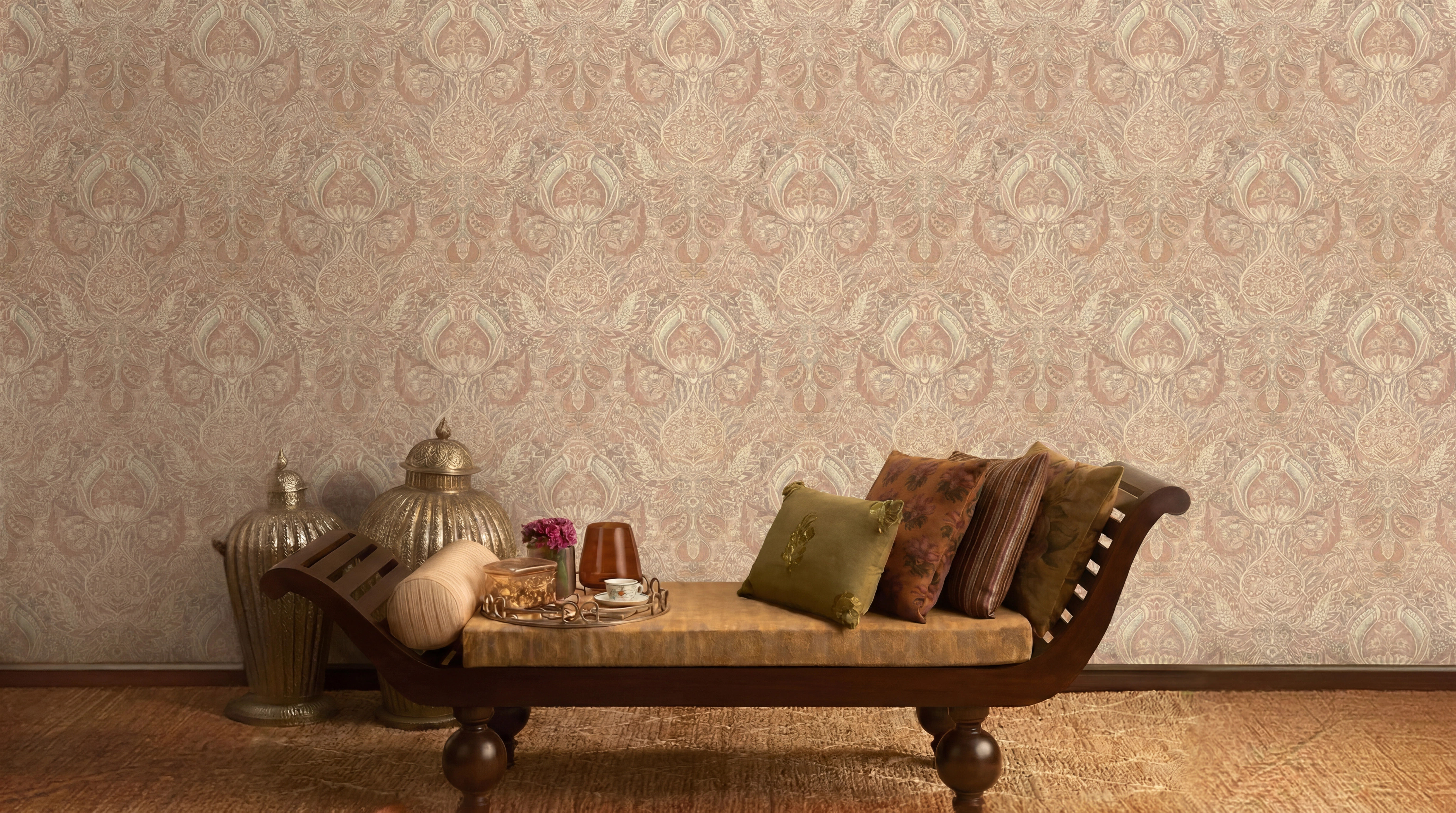 SABYA 3 FLORENTINE DAMASK-TUSCAN TERRCTA