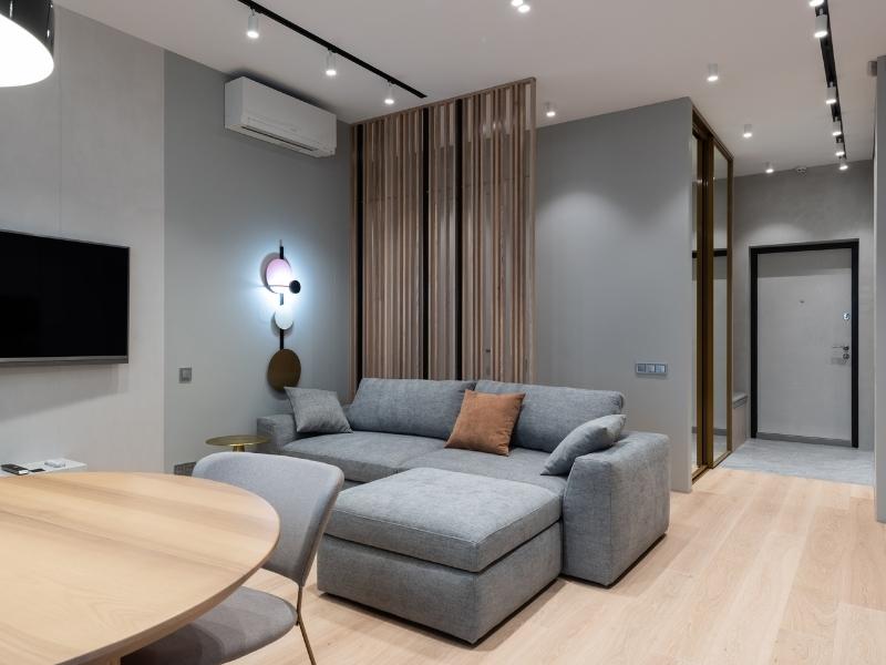 Recessed light fixtures with sectional sofa - Beautiful Homes