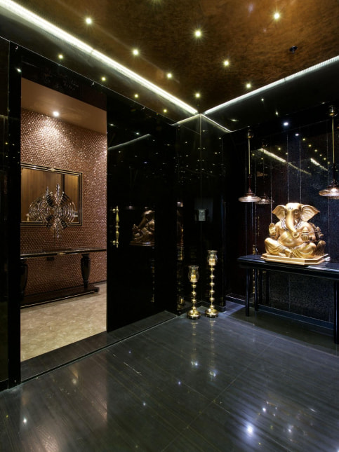 Modern pooja room cupboard & shelf designs - Beautiful Homes