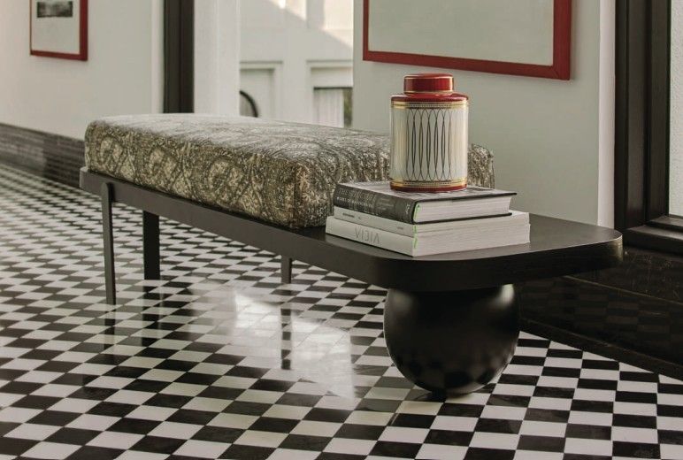 Ares Bench in Fabric Upholstery