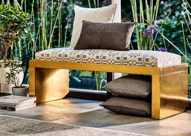 Cronos Bench in Fabric Upholstery