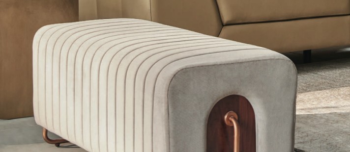 Gaia Bench in Fabric Upholstery