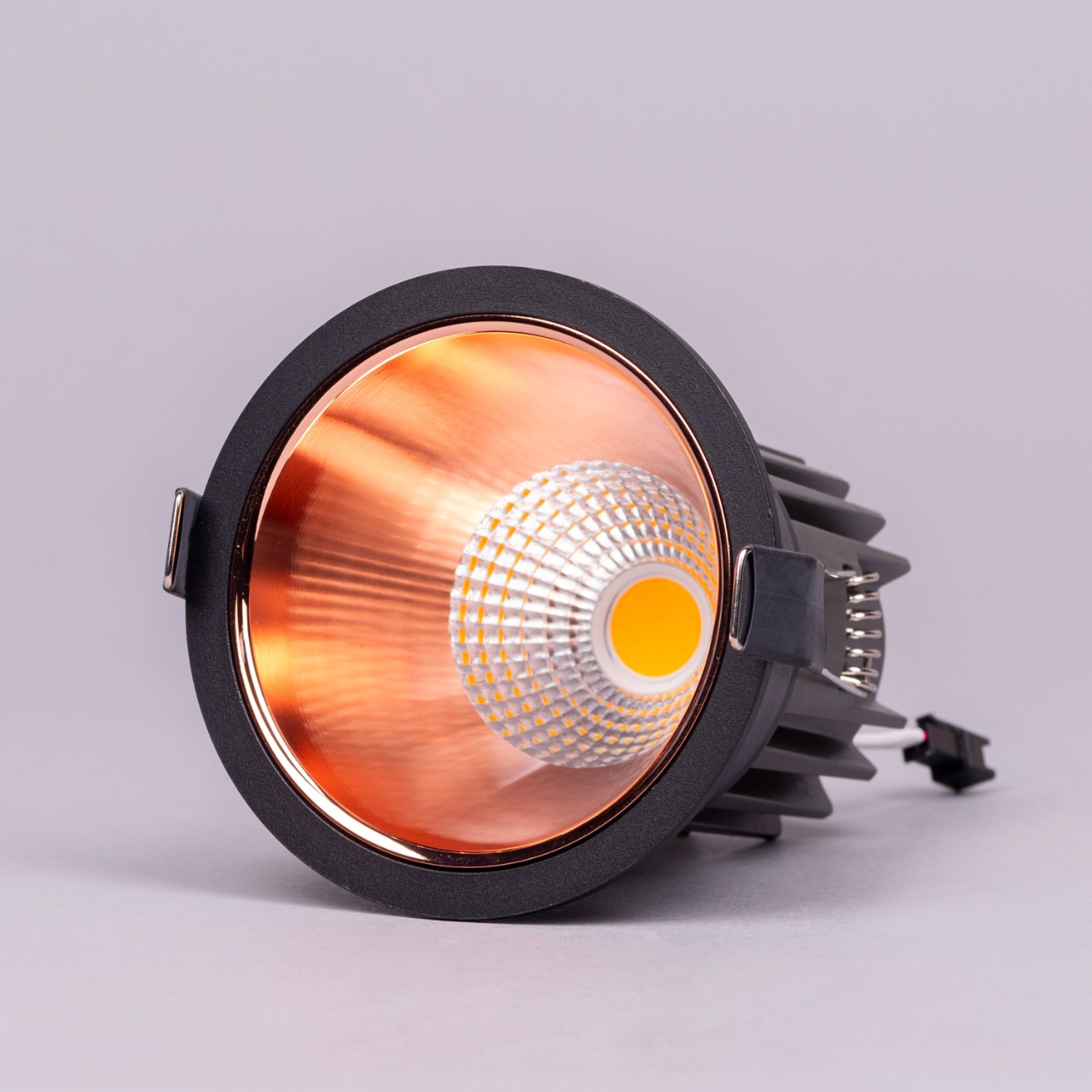 Zenith- 18W Black/Rose Gold (4000K, 36Â° Beam Angle) Recess LED COB Downlights (DL01-10843)