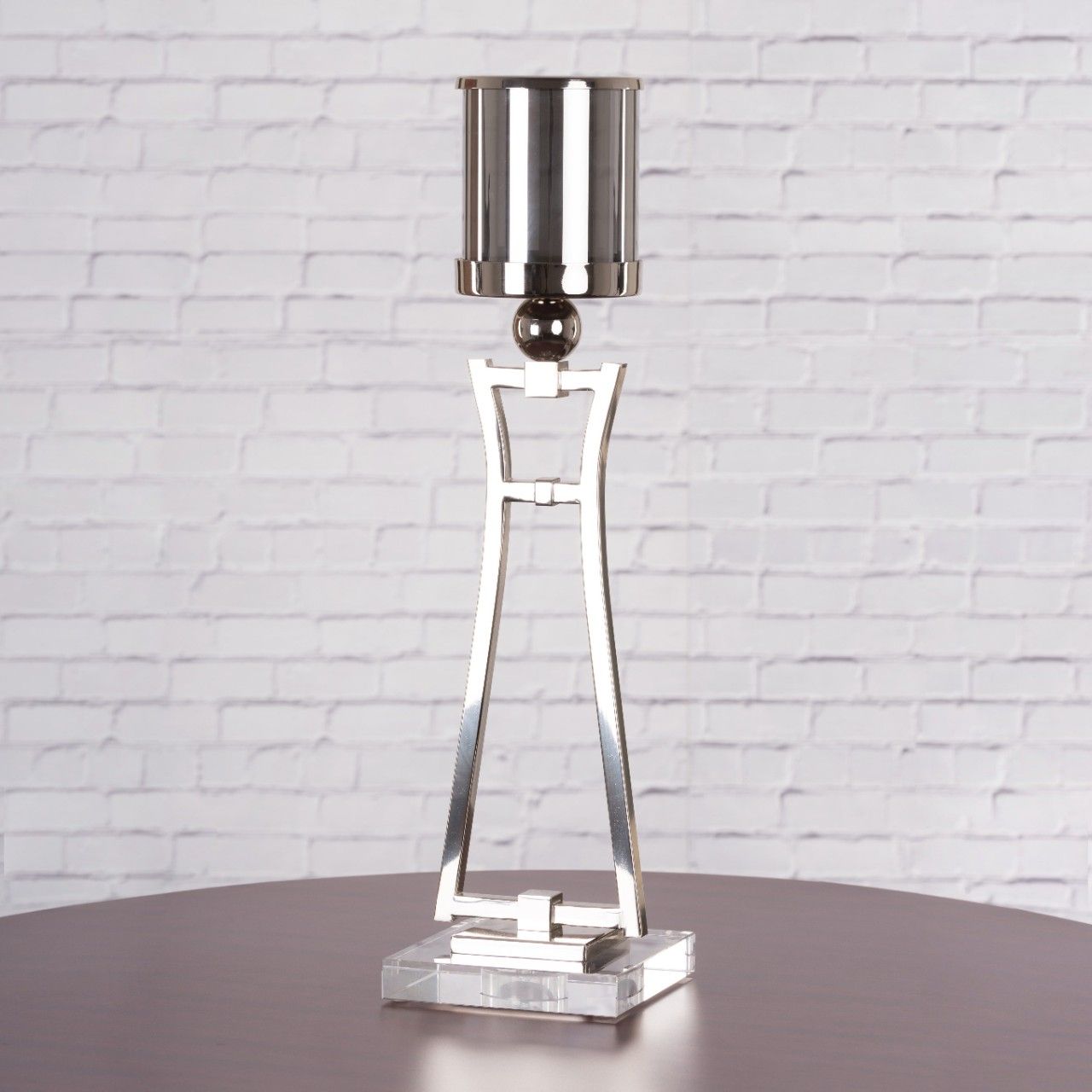 Glistening Light House (Chrome) Metal Candle Holder