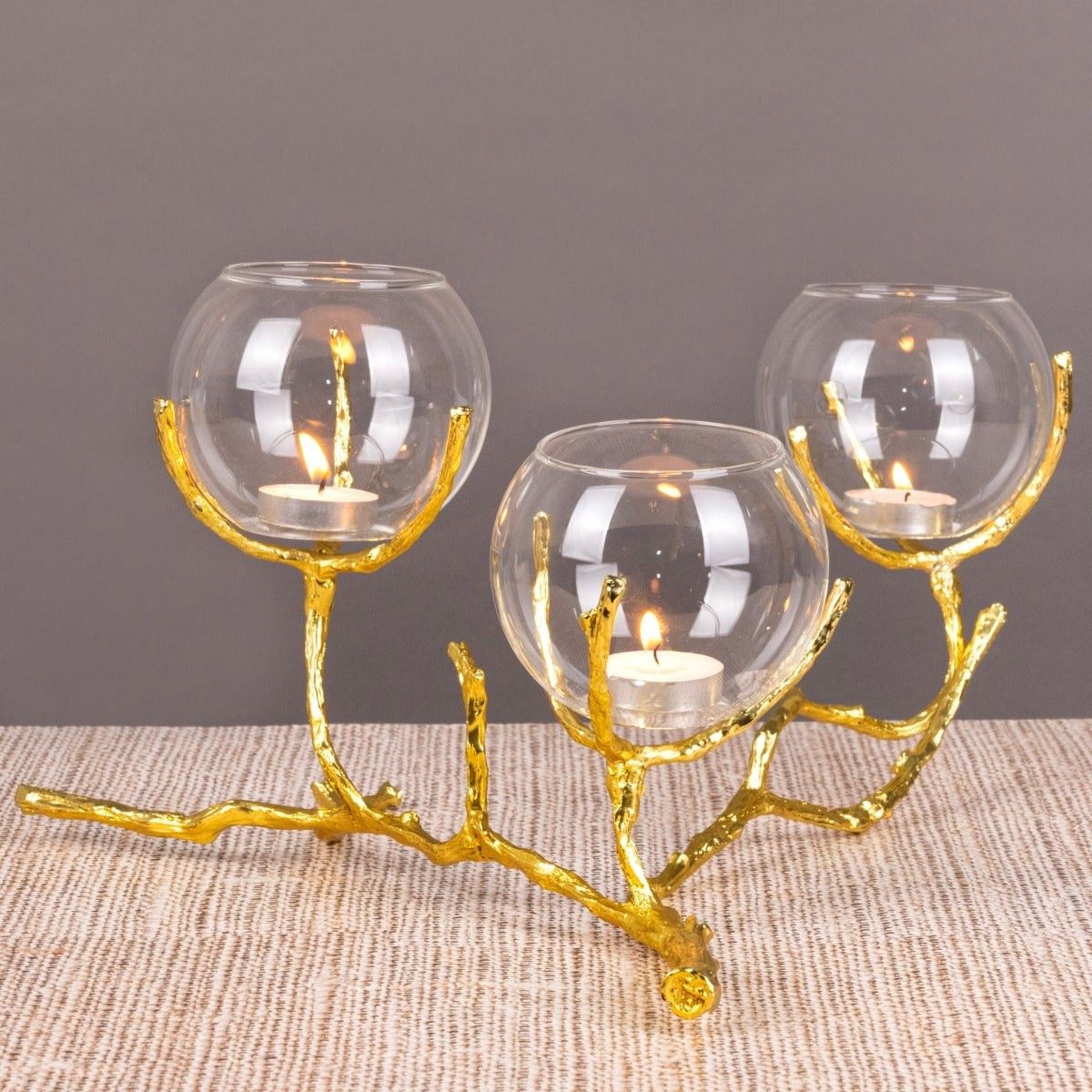 Step It Up (Large, Gold) Aluminium Candle Holder