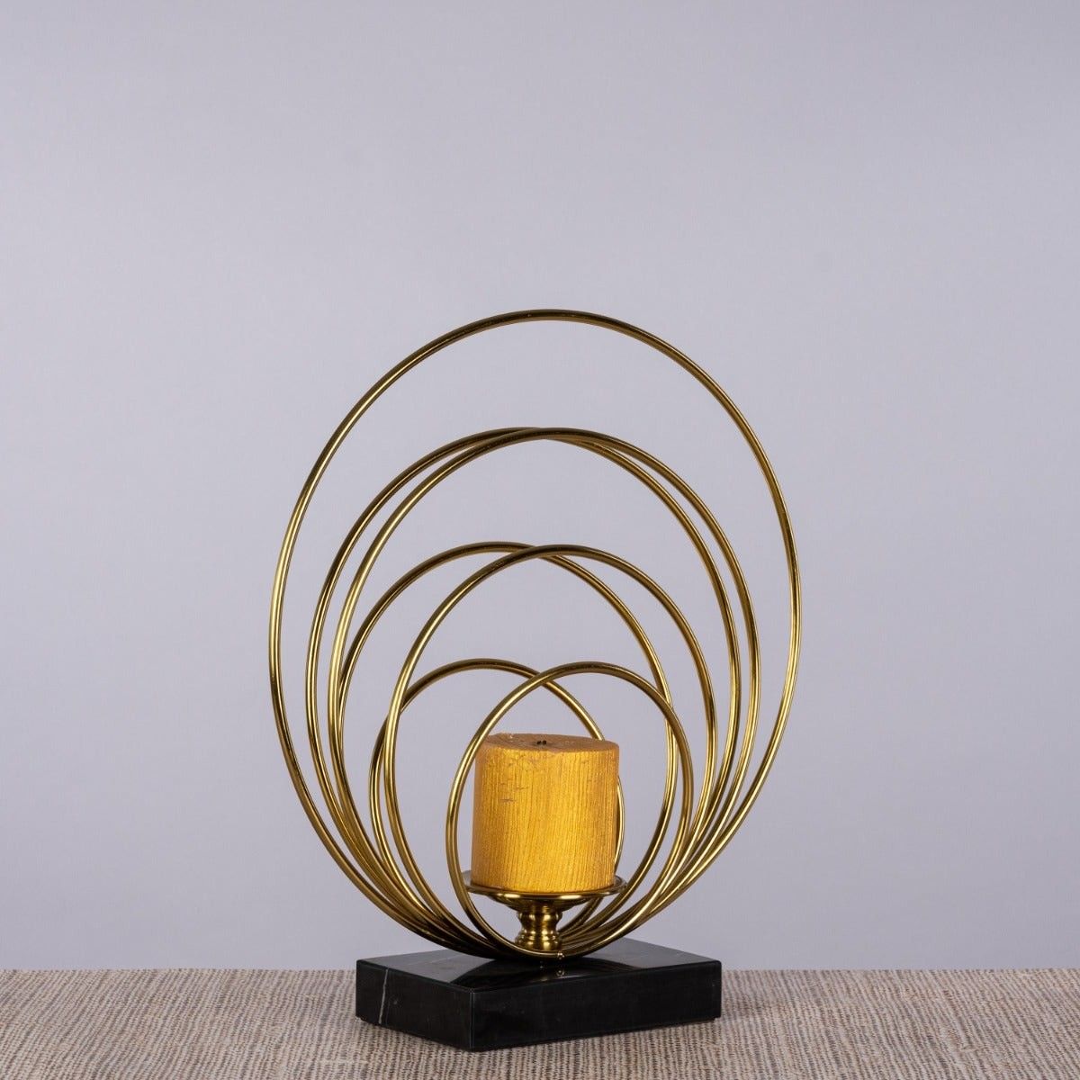 Old Flame (Gold / Black) Marble Candle Holder