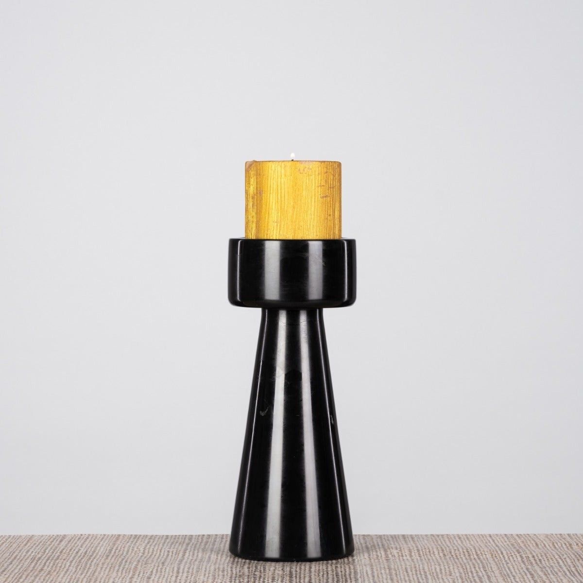 Twinning Noir (Large, Black) Marble Candle Holder