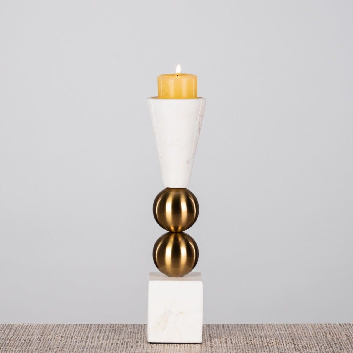 Glow Getter Double (White) Marble Candle Holder